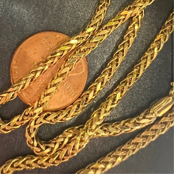 Like New! 10K Gold Wheat/ Franco Chain Necklace About 20 inches Long Yellow Gold - Picture 7 of 17